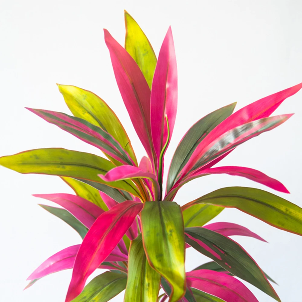 45cm 17 잎 인공 Dracaena 나무 가짜 열대 야자 식물 플라스틱 관목 식물 Cycas 나무 지점 홈 정원 장식