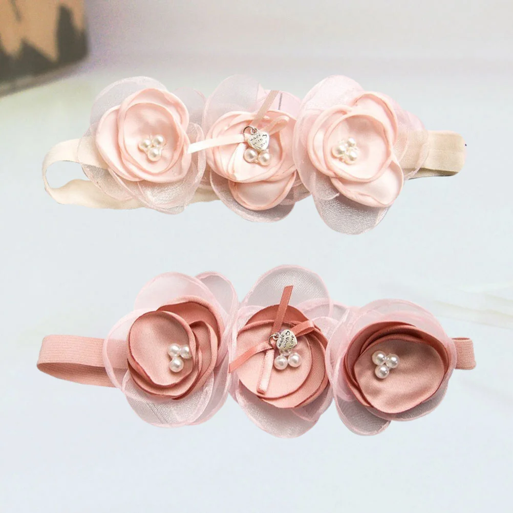 

2pcs Baby Headband Floral Hairband For Newborn Infant Toddler Girls Lightweight Comfortable Design Birthday Party Photography