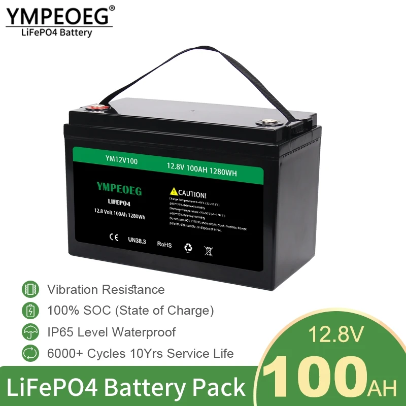 12.8V 100Ah/200Ah Brand New Grade A LiFePO4 Battery Pack 100% Full Capacity 6000 Cycles Built-in BMS Home Energy Storage