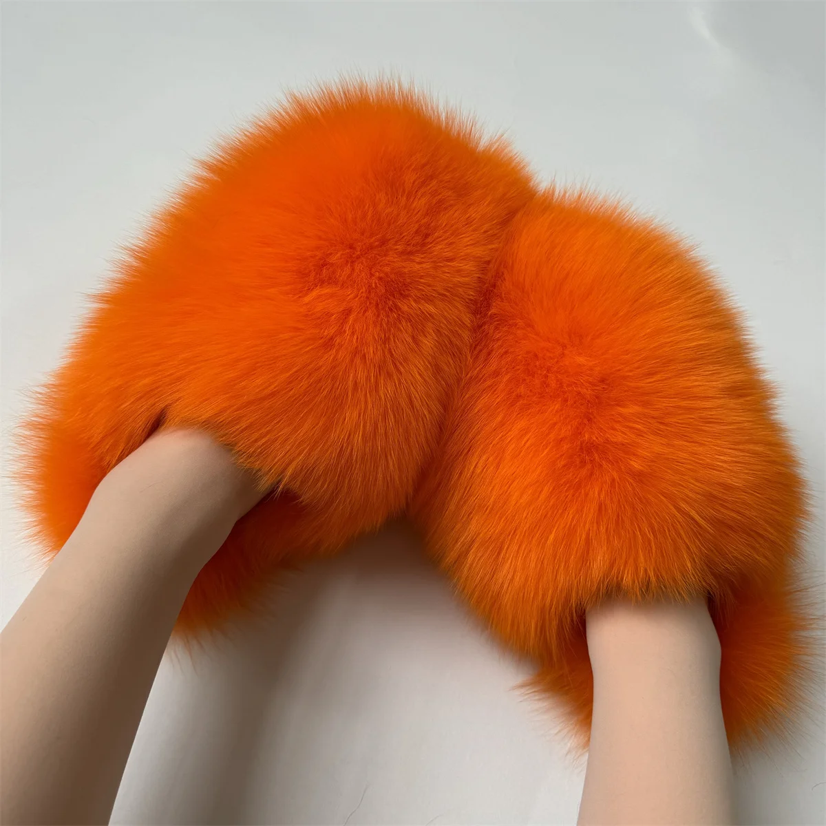 

PVC Real Fluffy Multicolour Real Fur Slides Fox Fur Slippers Y2k Cover Toes