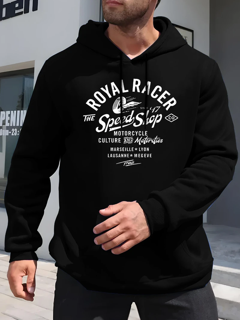 

2025 Осень и зима Мужская свободная повседневная универсальная мужская толстовка с английским принтом Высококачественная роскошь для мужчин и женщин Топ Y2k