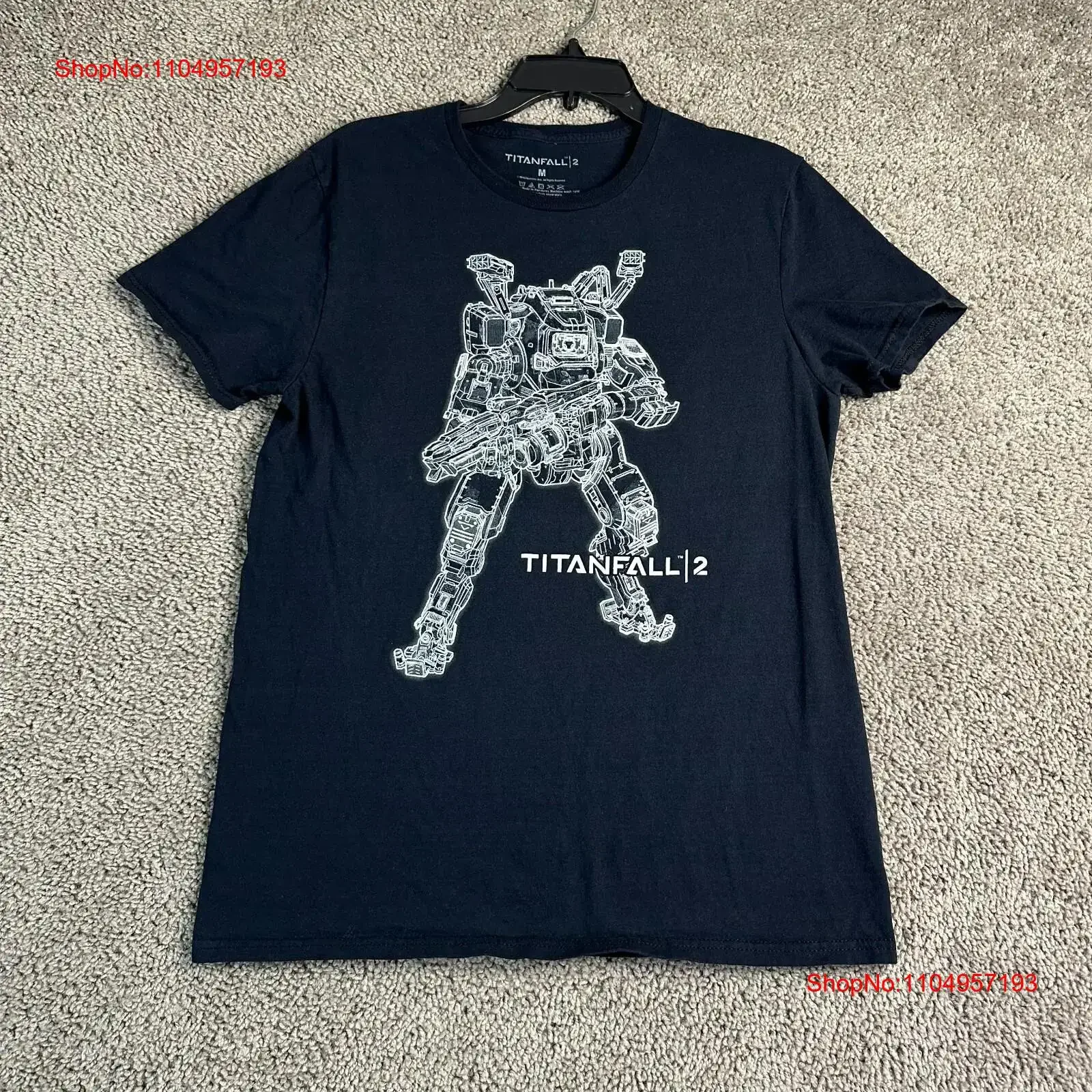 Titanfall 2 T Shirt Mens Medium Black White Rifleman Gamer  Video Game vintage Washed homme Soft Unisex Breathable Slightly