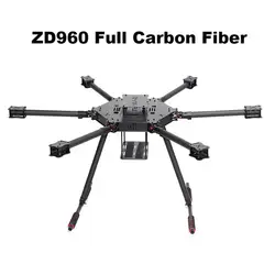 ZD850 ZD960 Full Carbon Fiber F960 Hexa-Rotor Frame Foldable Arm Hexacopter Frame Kit with Landing Gear for FPV PIXHAWK Flight