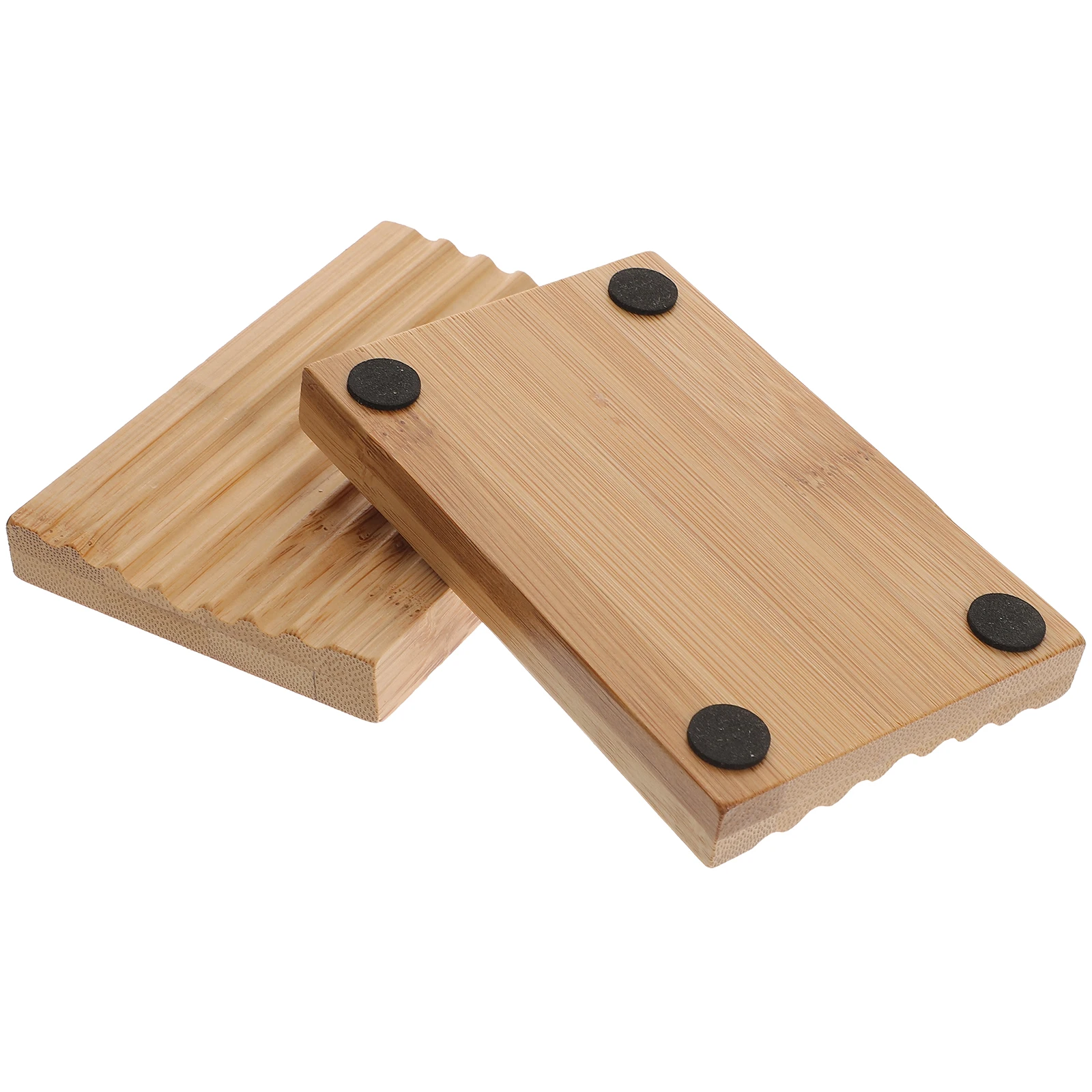 

2pcs Bamboo Tray Storage Rack For Bathroom Shower Lightweight Compact Dish Drain Tray Household Kitchen Bathtub Soap