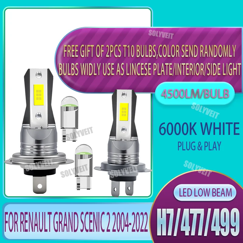 

Silent 45W drive 6000K H7 LED LOW beams Auto Lihgt For RENAULT GRAND SCENIC 2 2004 2005 2006 2007 2008 2009 2010 2011 2012-2022