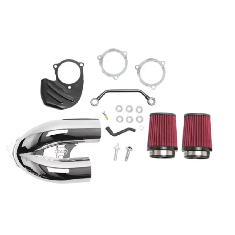 S&S 2-in-1 Dual Outlet Mushroom Head High Flow Black Chrome Aluminum/Cotton Gauze Air Filter For Softail Models After 2018