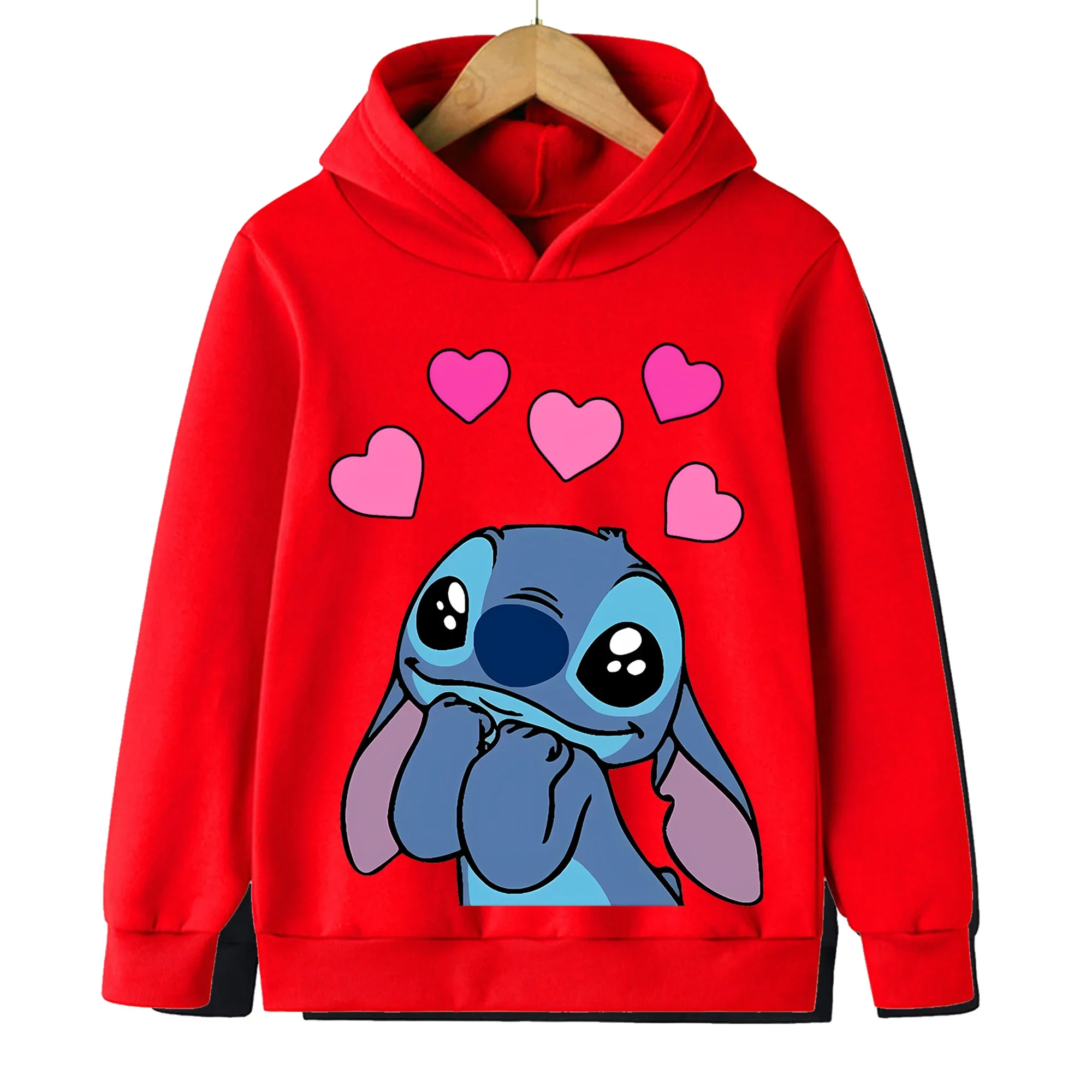 Cute Stitch Hoodies Women Sweatshirts Clothing Hooded Pullovers Harajuku Autumn Streetwear Cartoon Casual Hoodie Clothes Tops