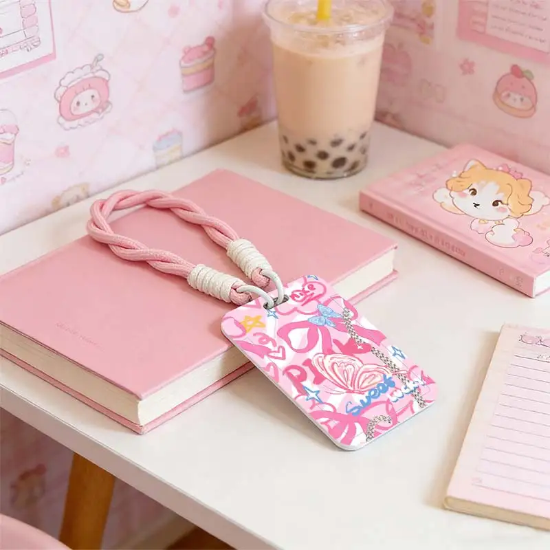 Étui de protection pour cartes d'identité, porte-badge, porte-photocarte Kpop, étui de protection pour carte d'étudiant/bus/repas, pendentif porte-clés
