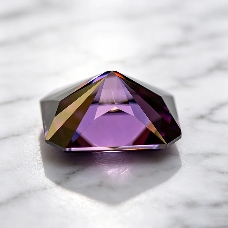 Moissanite Stone Emperor Purple Radiant Cut Gemstone for Charms Jewelry Making Materials Pass Diamond Tester with Certificate