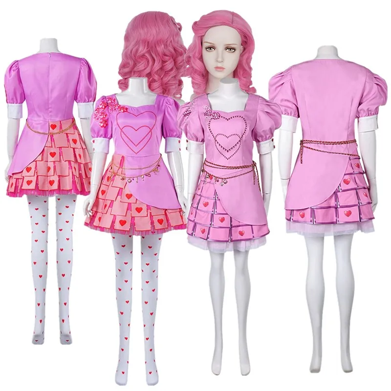 TV Disguise Bridget Cosplay Descendants Roleplay Costume Adult Women Pink Skirt Shirt Wigs Outfits Halloween Carnival Party Suit