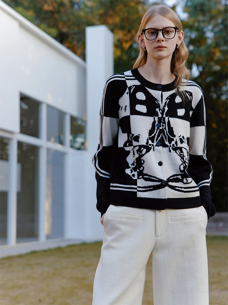 

Вязаный шерстяной кардиган Aurora Camere с длинными рукавами, открытым воротом, объемной отделкой и эффектом пушистости, к Новому году