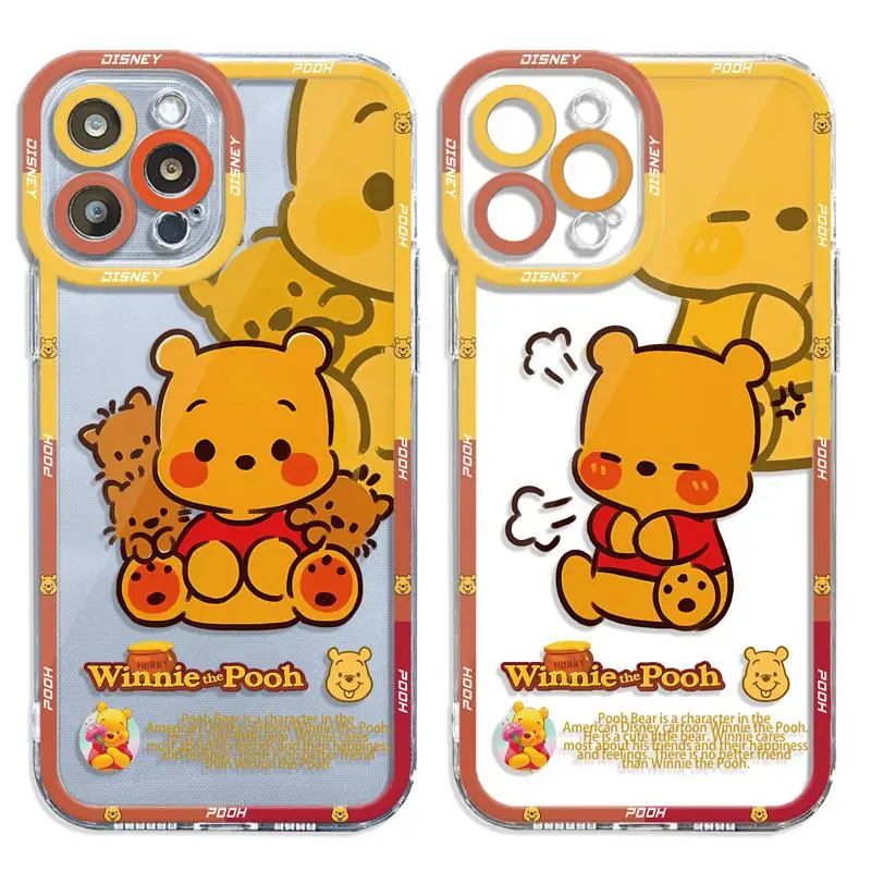 Clear Phone Case for Xiaomi Redmi Note 13 12 11 9 10 pro 9S 10S 11S 12S for Redmi 13C Funda Disney Winnie The Pooh Look Cover