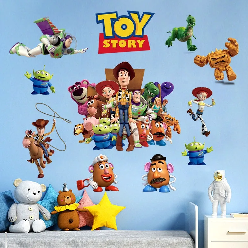 

История игрушек Вуди Базз светильник мультфильм анимация креативная Наклейка на стену милая Мода детская комната обои декоративная наклейка