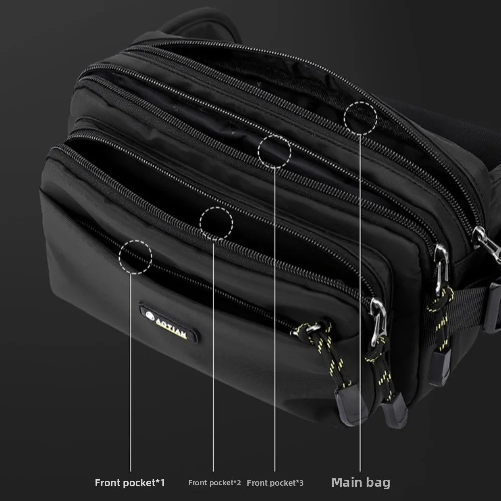 Marsupio da uomo multistrato Borsa a tracolla con tracolla regolabile di grande capacità Borsa da petto da lavoro in tessuto Oxford per viaggi all'aperto