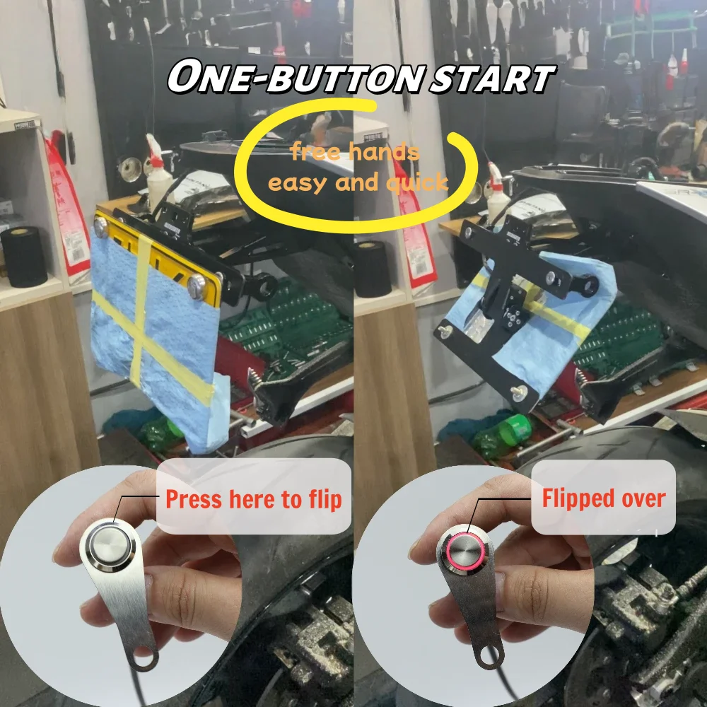 For BMW S1000R S1000RR modification foldable Tail Tidy license plate frame,Automatic flip license plate frame One-Button flip