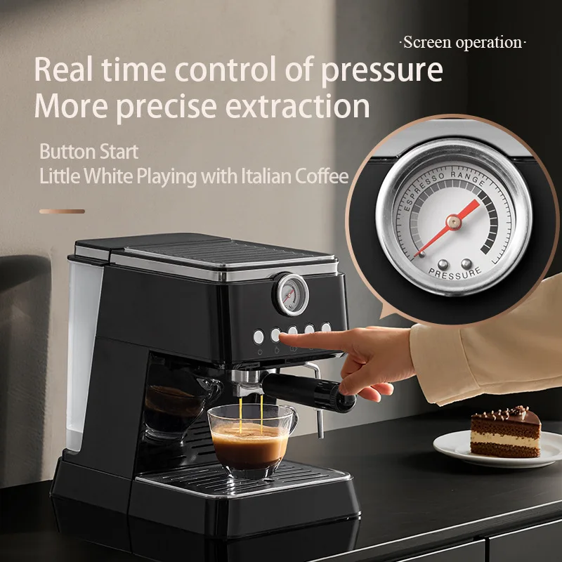 Coffee Maker Espresso Machine One-click High Pressure Extraction Household Semi-automatic Coffee Machine Milk Foam Pump Coffee