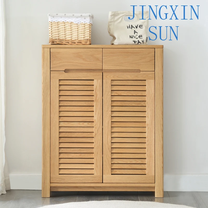 Living Room Multi-functional Solid Wood Shoe Rack Storage Cabinet Shoe Organizer