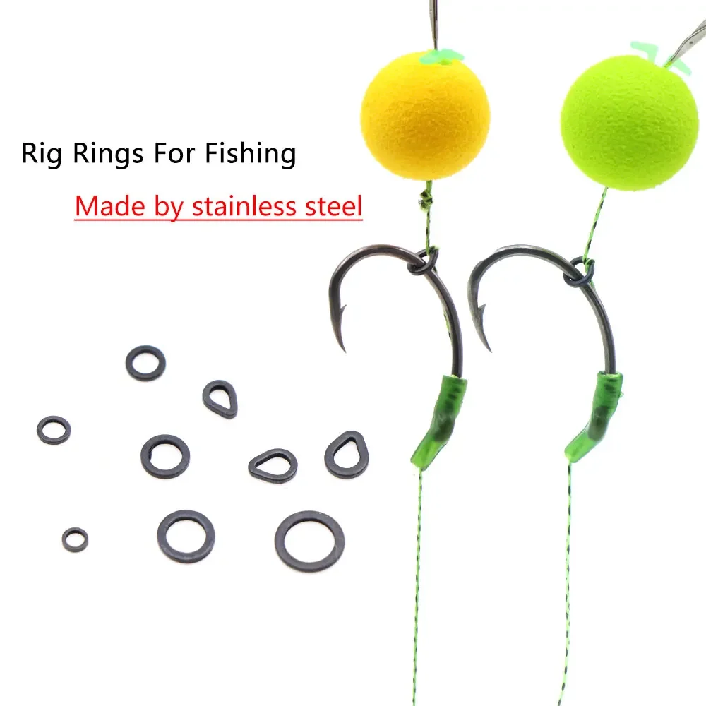 55pcs Carp Fishing Rig Ring Swivels For Hair Hooklink Connector Accessories Carp Feeder Boilie Bait Ring Swivels Fishing Tackle