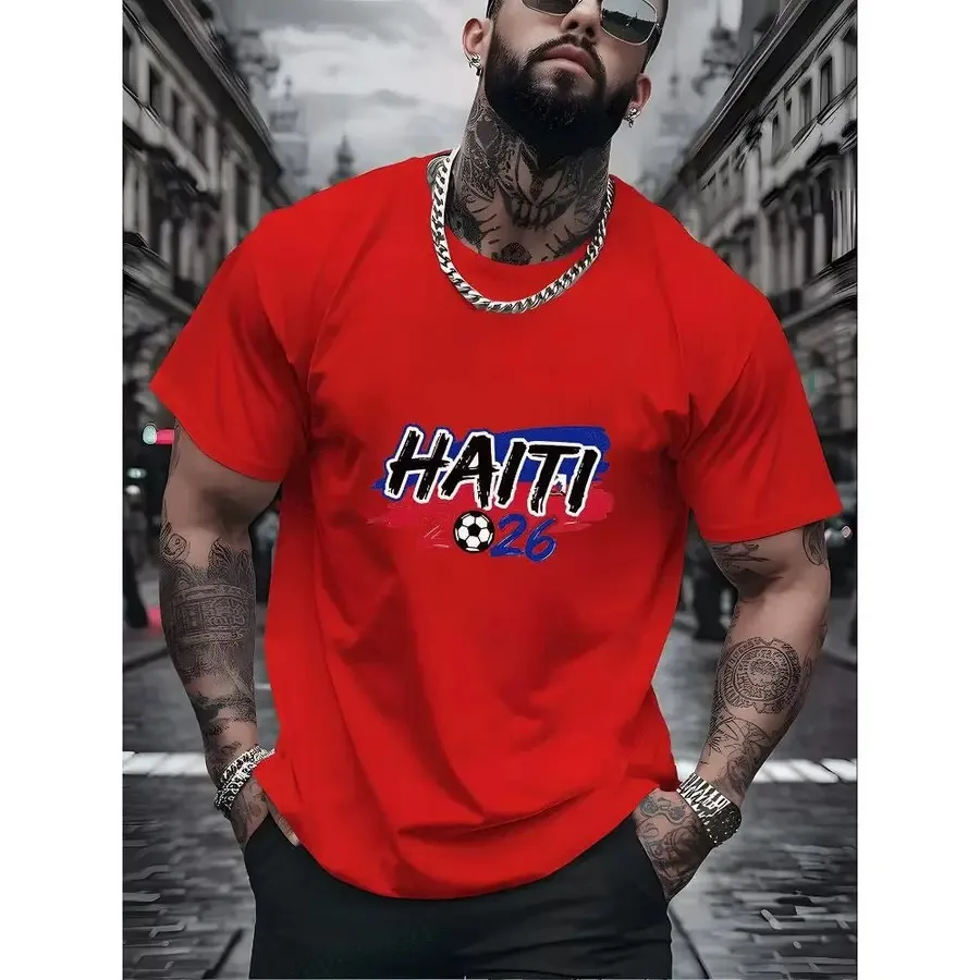 Men Haiti 2026 Soccer Fan T Shirt Red