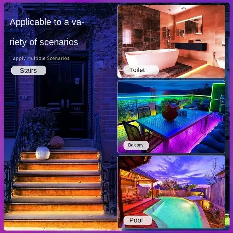 LED Bluetooth Light Strip Set 5050 RGB Remote Control Colorful Ambient Light Decorative Light Strip