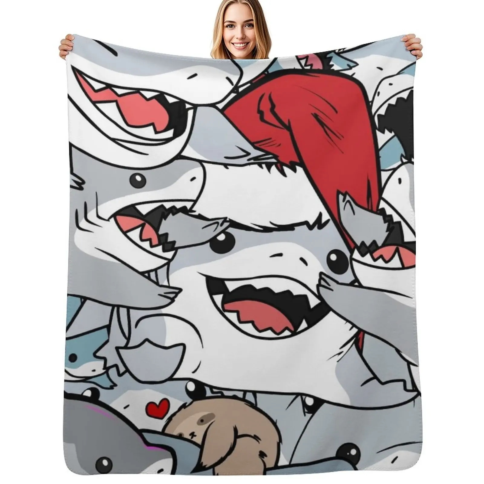 

Jeff The Landshark (Collection) Throw Blanket Fluffy Cozy Throw Blanket for Home Decor