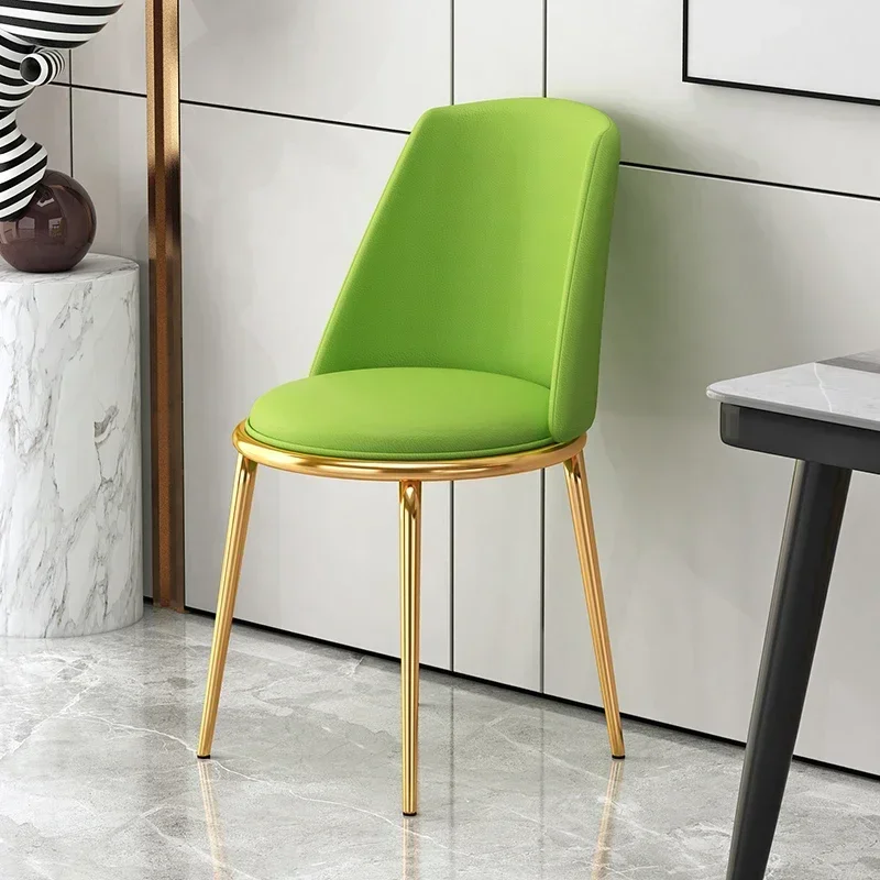 

Furniture Black Metal Legs Dining Chairs Modern Black Metal Legs Nordic Style Soft Chair with Backrest