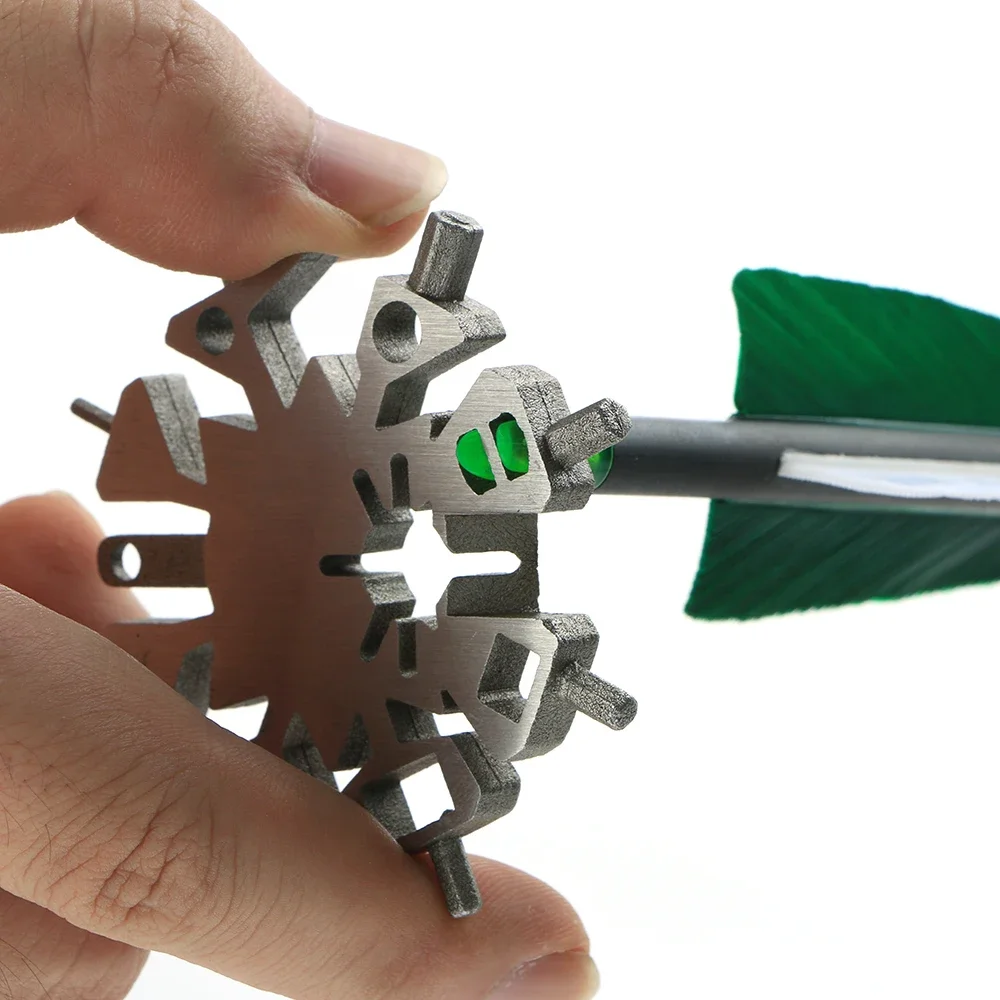 

Multifunctional Arrows Repair Tool Wrench Stainless Steel Arrowhead Nock Adjustment Tool Feather Scraper Archery Accessories