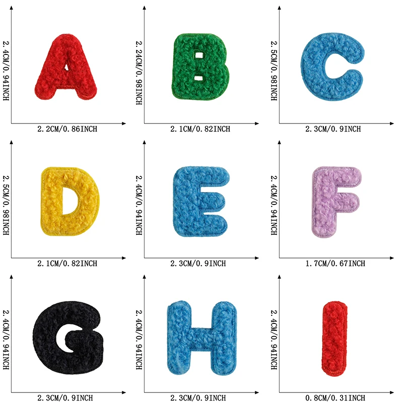 26-teilige Buchstaben zum Aufbügeln für Kleidung, Alphabet, Chenille, bestickt, niedliche Kinder, viele Mädchen, Aufkleber-Set, Nähen, Stoffe, DIY – Detail 2