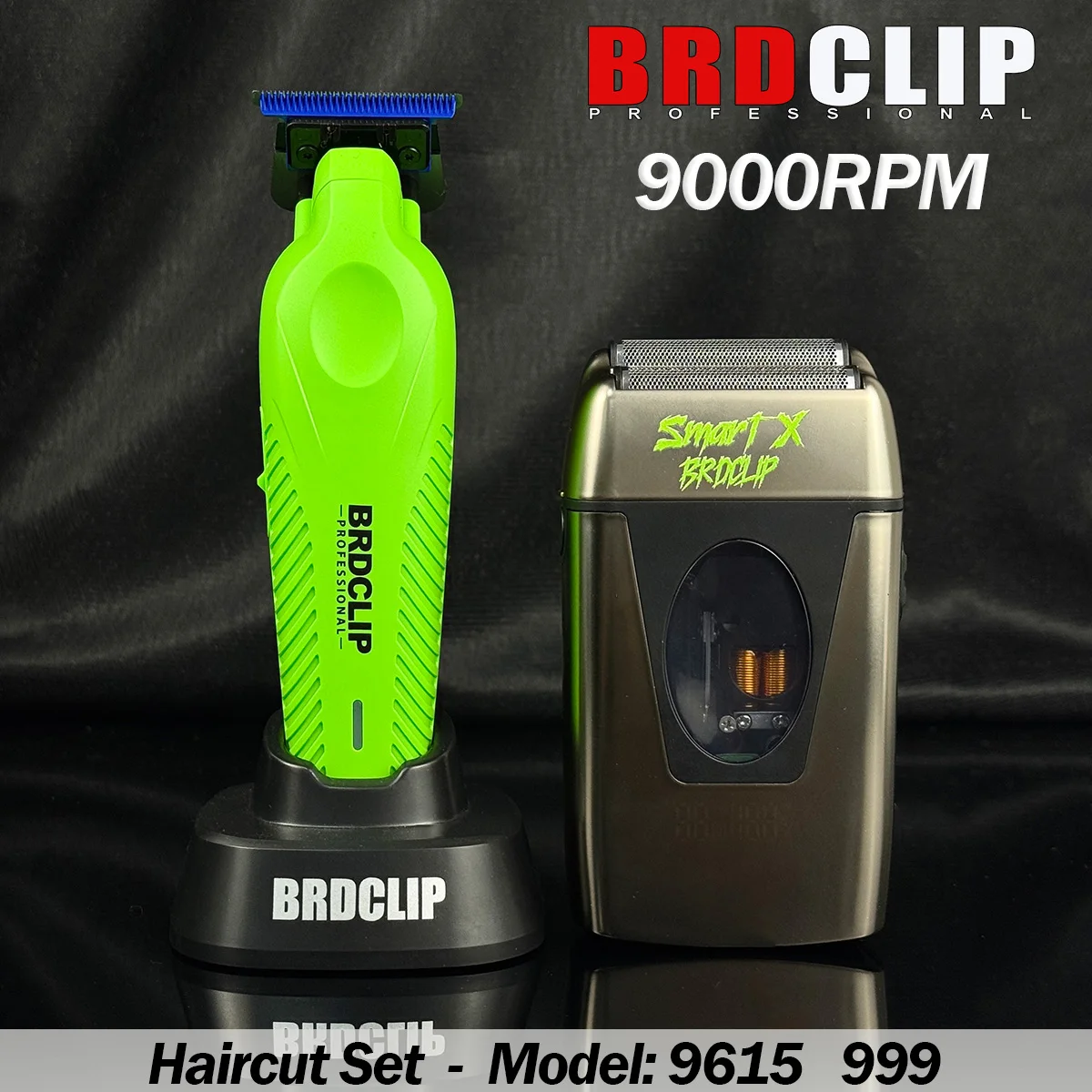 

Профессиональный набор из 2 предметов BRDCLIP NG-9615 9000PRM триммер для волос DLC синее лезвие BRD-999 9000PRM магнитный двигатель парикмахерская электробритва