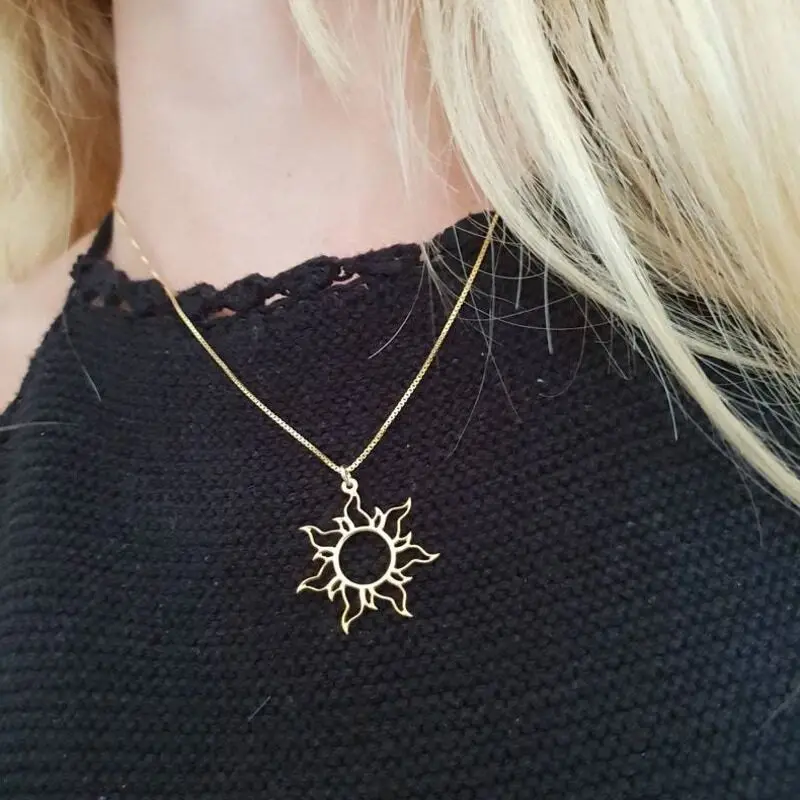 Mode Edelstahl Halskette ethnische Sonne Totem Anhänger Halsketten für Charme Frauen Geburtstag Mode Schmuck Kragen