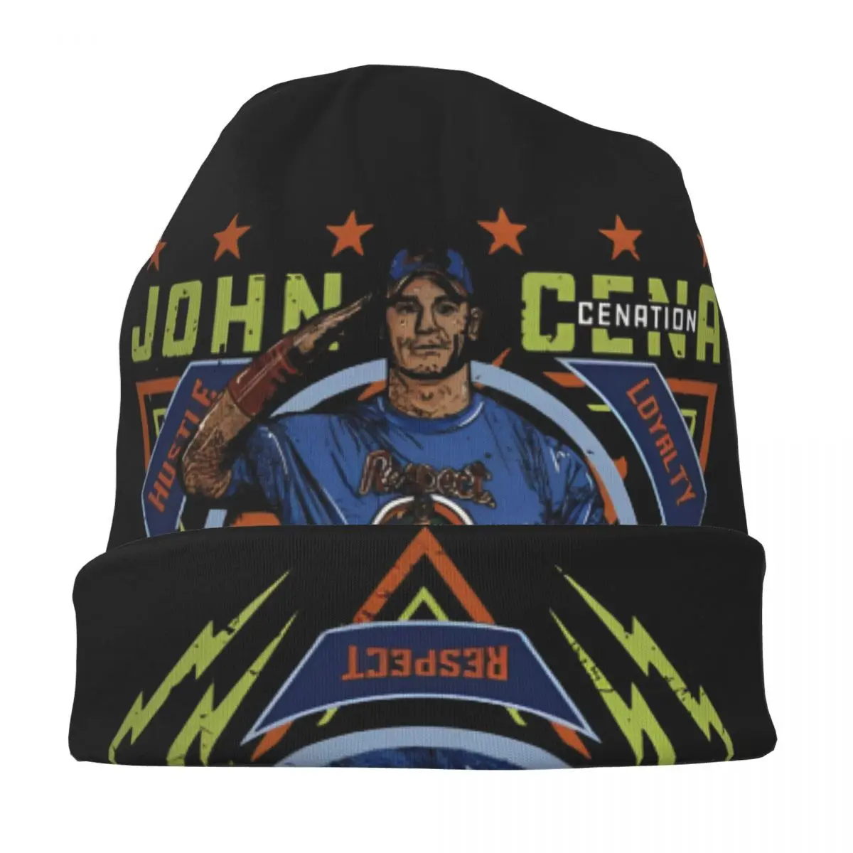 John Cena Salute Skullies Beanies Hats Casual Unisex Street Caps Warm Multifunction Bonnet