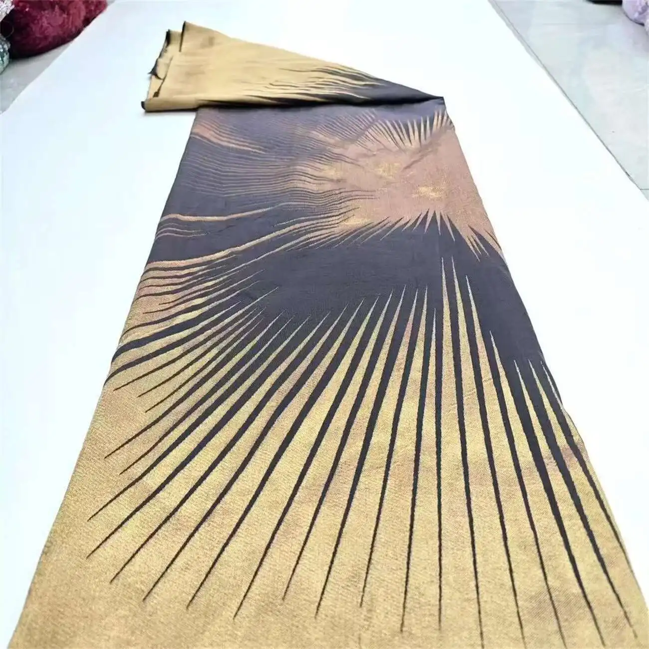 

African Brocade Gilding Lace Fabric 2025 High Quality French Tulle Lace Embroidery Jacquard Lace Fabric For Sewing Dress