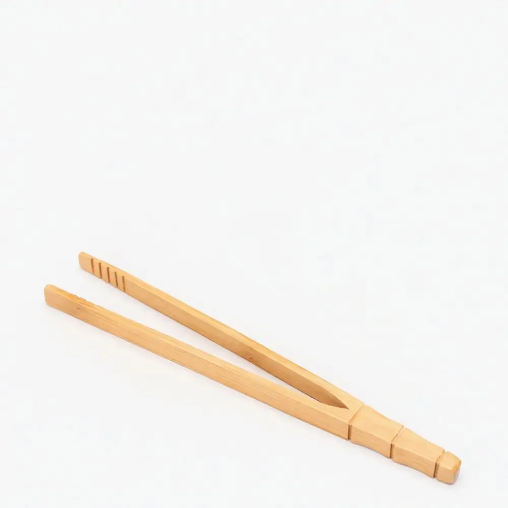 Retro Chinese Bamboo Tongs Kung Fu Tea Accessory Handcrafted Wood Clip For Holding Hot Cups Graceful Tool Set