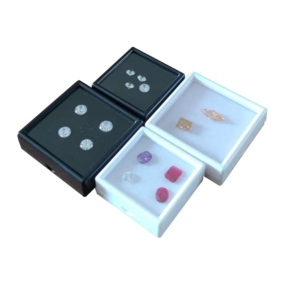 10Pcs Loose Diamond Jewelry Storage Box Gems Display Case  5cm 6cm  Velvet Pad Beads Stone Earring Ring Charms Gift Package Box