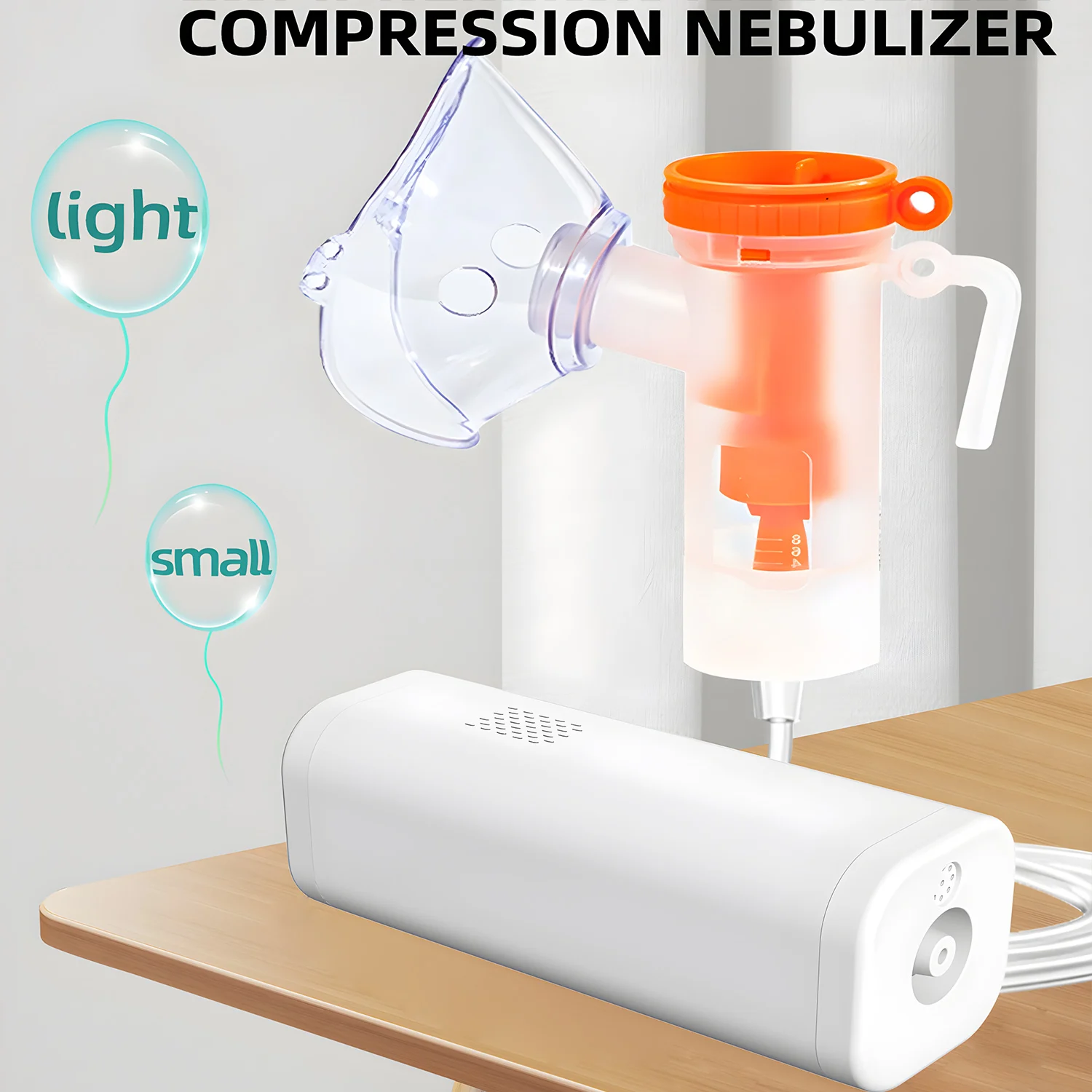 Compresor de Aire Médico Portátil para Niños y Adultos, Atomizador para la Tos, Nebulizador de Mano, Nebulizador con Vaso para Medicamentos, Humidificador de Inhalación