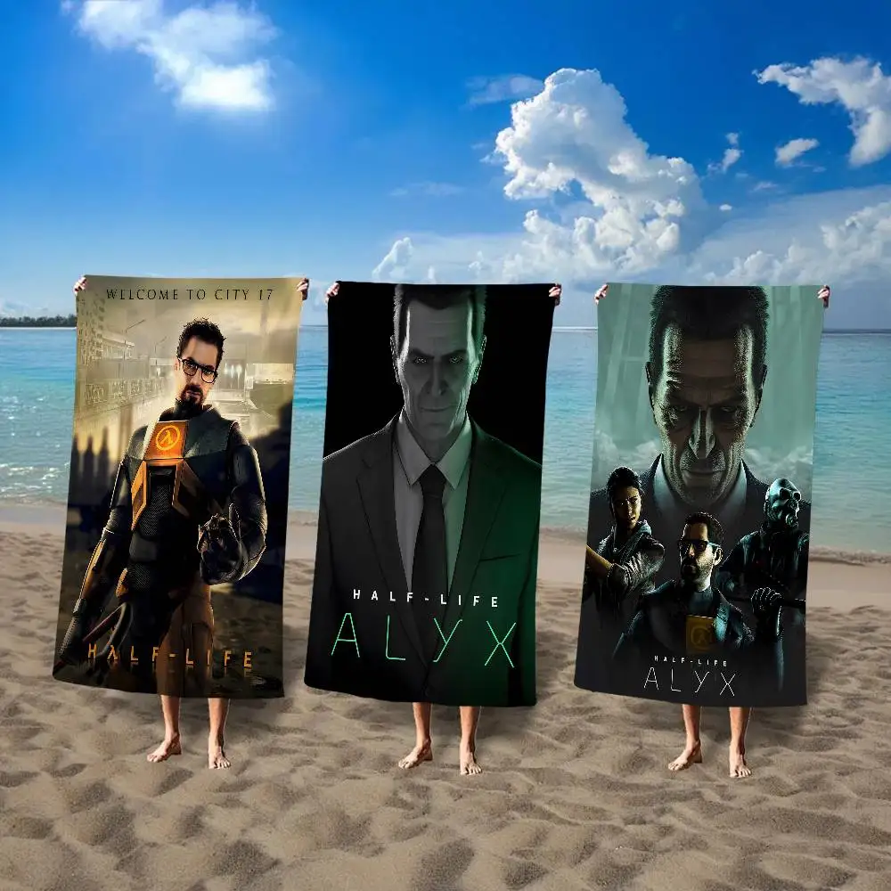 SciFi H-Half-Life Alyx 2 Beach Towel Bath Towels for Girl Microfiber Quick Dry Custom Sand Free Beach Yoga Spa Gym Pool