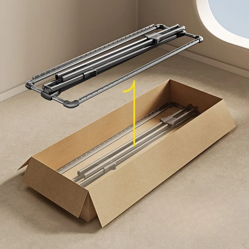 

Folding drying rack floor-to-ceiling indoor household balcony does not take up space drying rack