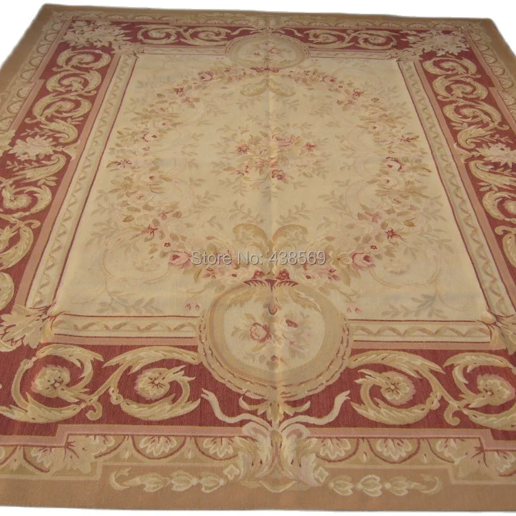 

Free shipping 9'x12' Aubusson rugs handmade woolen carpets Hand woven carpets