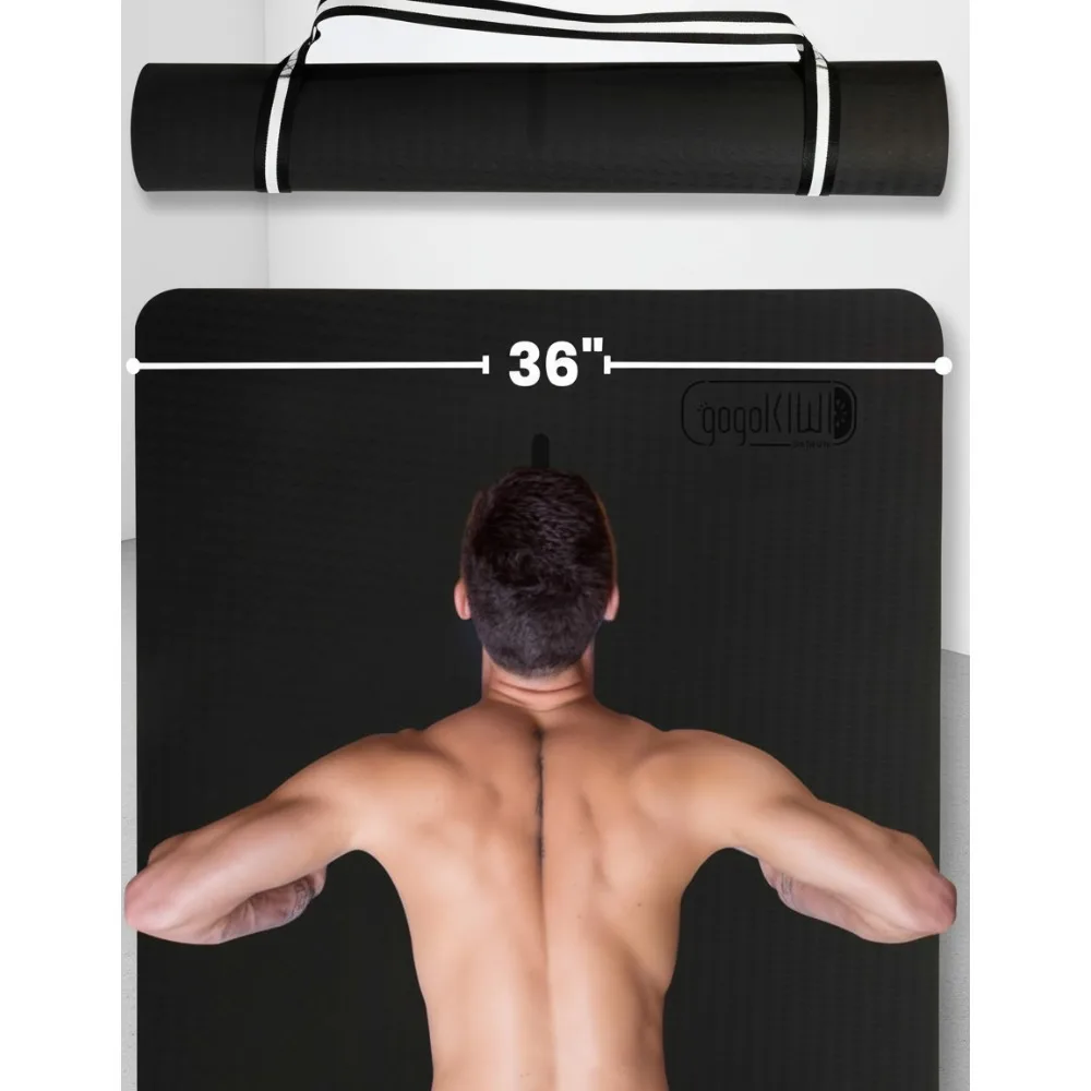 

Extra Wide Yoga Mat 72x36 Inch Non Slip Exercise Mat with Alignment Marks for Men Women