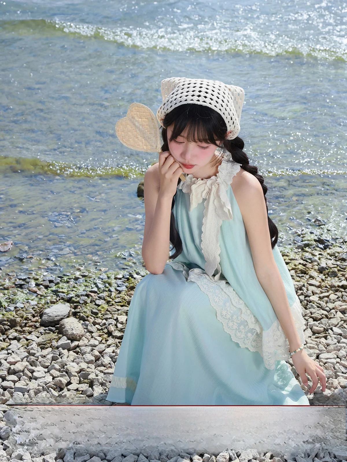 

Mint een oulder Bared Summer Dr And Skirt Set Women's Faionable Sweet Sle Holiday Outfit Two Piece Nylon Suit