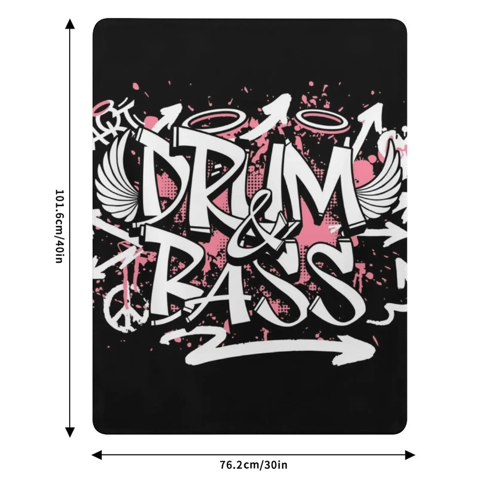 DRUM AND BASS - Graffiti Steez (pink/white) Throw Blanket Lightweight Cozy Blanket for Bed Sofa view 6