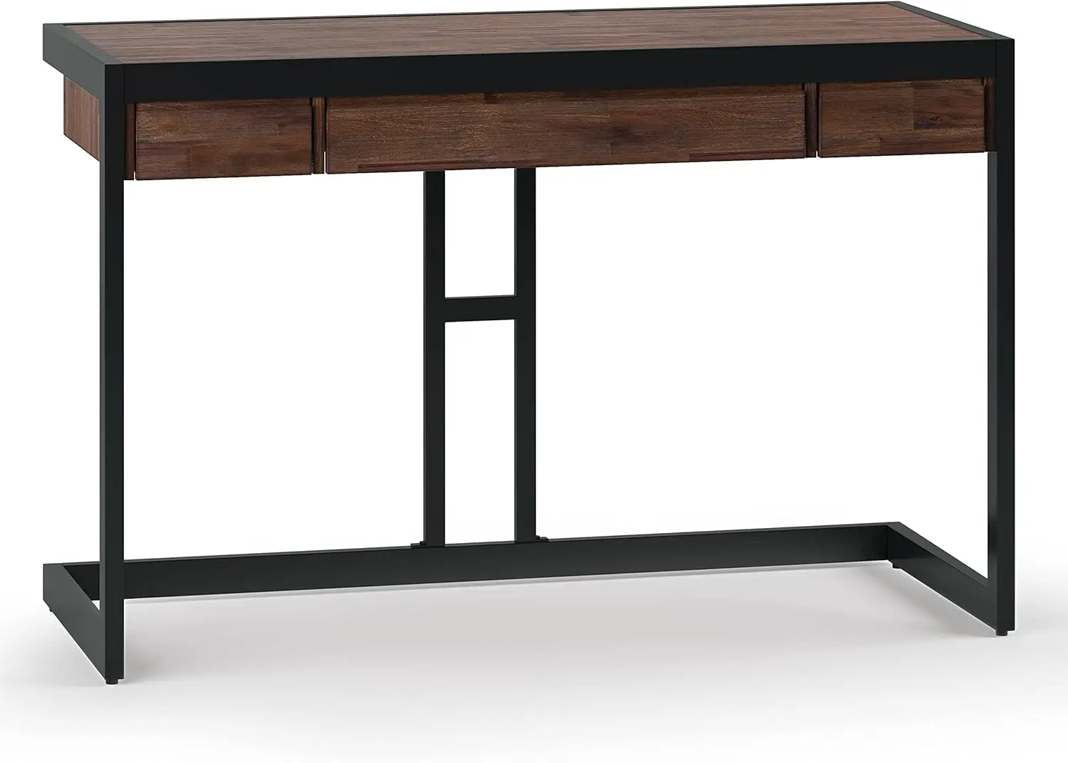 

SIMPLIHOME Erina SOLID ACACIA WOOD Modern Industrial 48 Inch Wide Small Desk in Distressed Charcoal Brown, For the Office Desk,