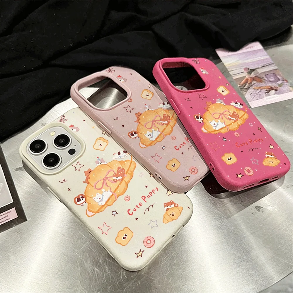 Cartoon-Brot-Tier-Handyhülle für iPhone 17 16 15 14 13 12 11 Pro Max 16 15 14 Plus 17 16 15 Pro 17Air Silikon-Matt-Abdeckung – Detail 3