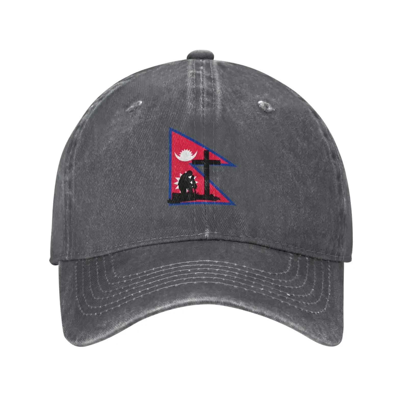 I Stand for The Nepal Flag and I Kneel for The Cross Baseball Cap Women Men Hat Vintage Cowboy Hats Trucker Sun Hat Deep Heather