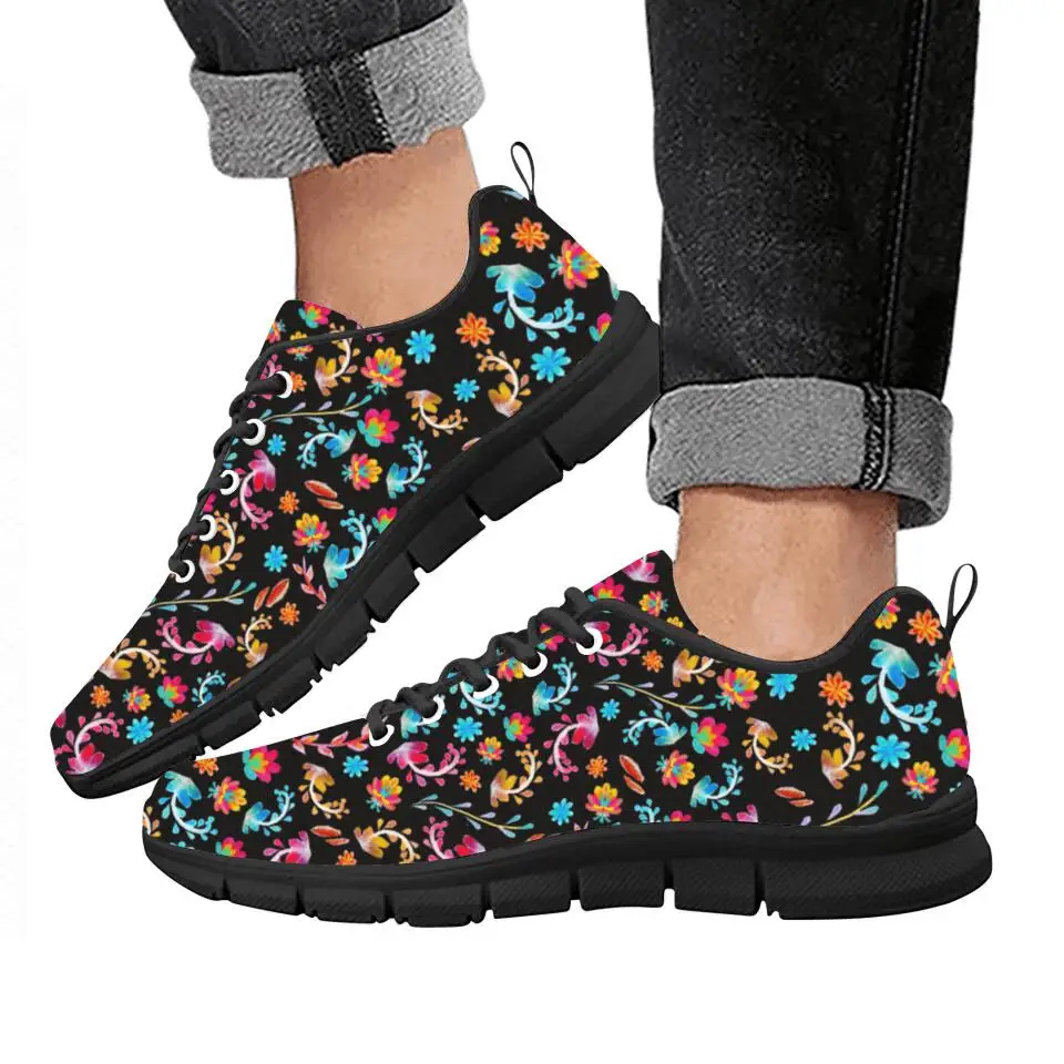 INSTANTARTS Fashion Physiotherapist Sneakers for Girls Black African Nurse Girls Pattern Flat Shoes Women Breathable Zapatillas