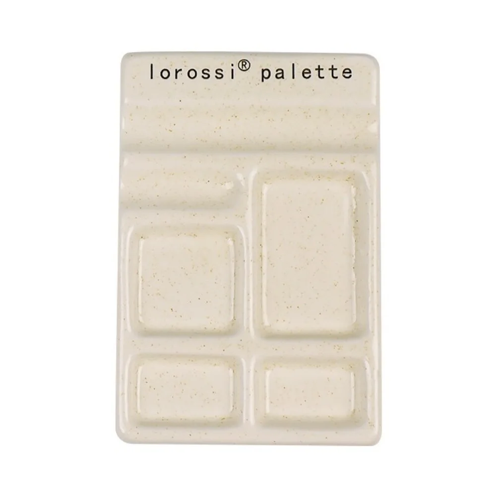 Portable Ceramic Paint Palette Smooth Stain Resistant Color Mixing Palette with Brush Holder Nail Polish Palette Home Use
