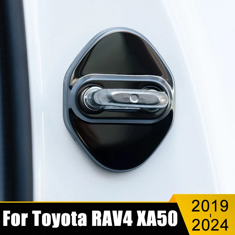 For Toyota RAV4 XA50 2019 2020 2021 2022 2023 2024 RAV 4 Hybrid Stainless Steel Car Door Lock Cover Case Trim Stickers