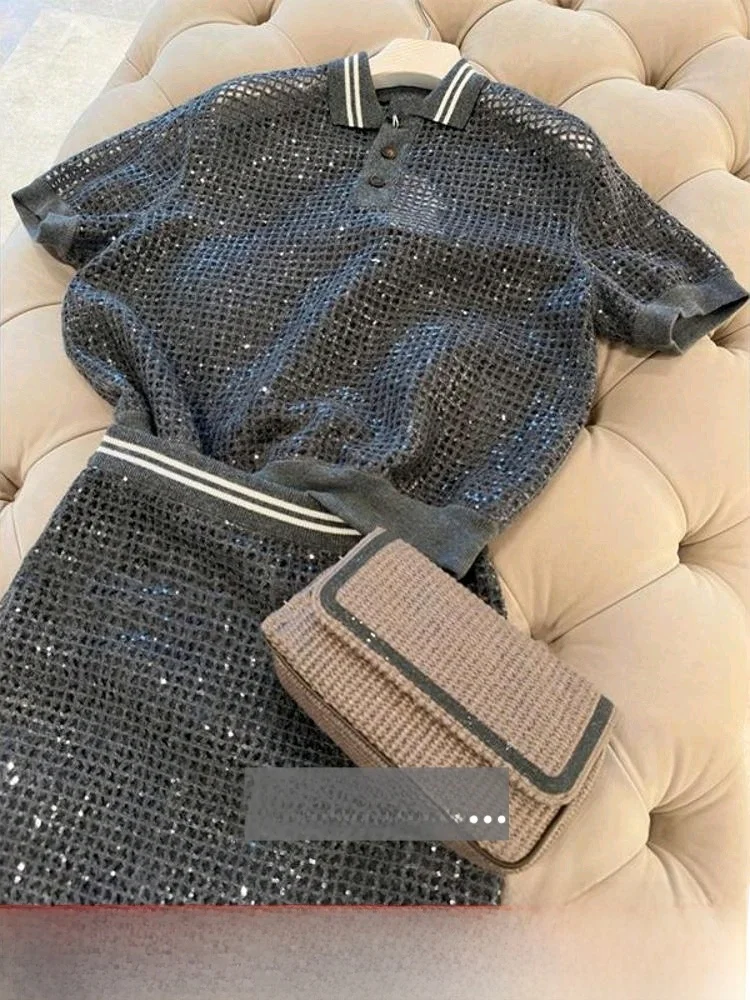 

Выдалбливают весну, осень, лето, модный женский комплект angsi Dr Set Ele Personali, шифоновая юбка