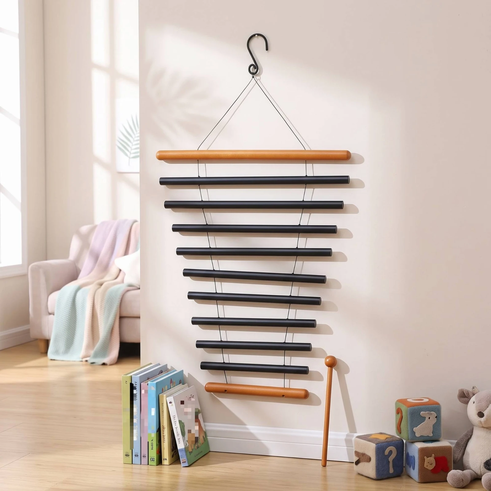 Bar Chime with Mallet Multi-Tone Chime with Mallet Percussion Instrument Eco-Friendly Healing for Adults, Relaxation Areas