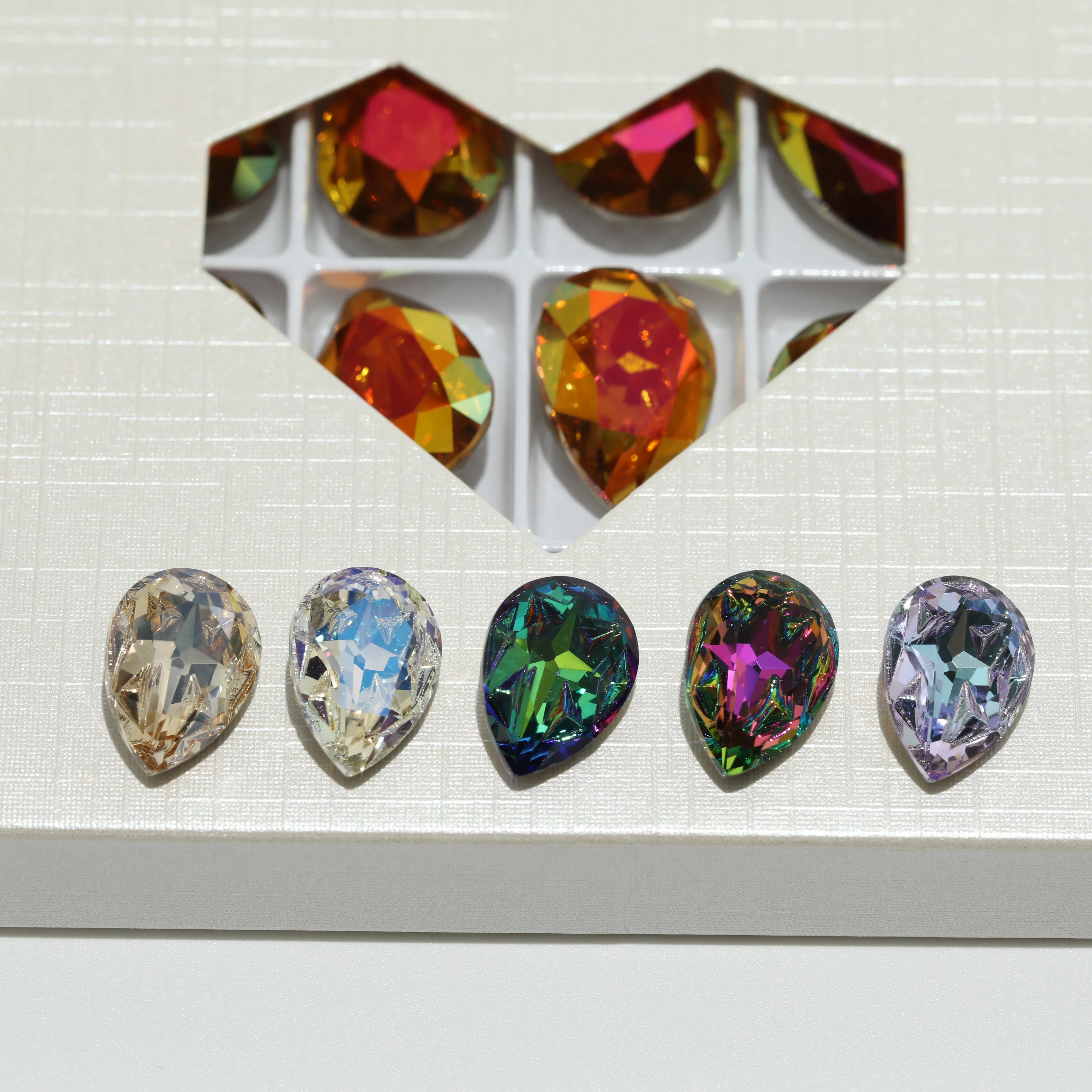 GRST DV4017 Drop Fancy Stones Glänzende Kristalle Premium Meteorite Serie Strasssteine DIY-Zubehör für Nagelkunst, Hochzeitskleider, Taschen – Detail 3